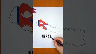 Nepal map drawing🇳🇵| How to draw Nepal map #shorts #nepal #map #drawing #geography #art #viral