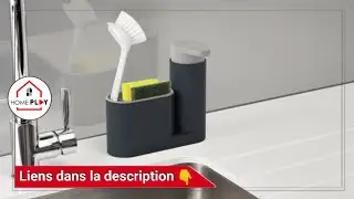 Organisateur distributeur savon et liquide vaisselle avec porte-&eacute;ponge