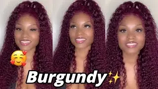 This Wig Is FIRE 🔥! | Burgundy 99J Curly Lace Front Wig | Incolorwig