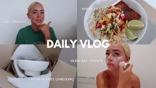 DAILY VLOG | life update, skincare routine, homewares unboxing, what I eat, callie swim haul etc