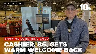 86-year-old Belmont Market cashier given warm welcome back to work