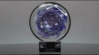 Snow Storm Disc Art Glass Award 2294 with Free Personalization