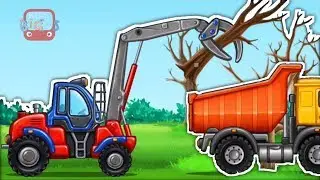 Wood Cutting Truck Animation | Game Education | Build a House