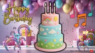 Abigail Birthday Song with Pink & Sky Colors Cake | 2025 Pastel Theme Party Song for Kids