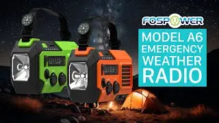 Best 5200mAh Emergency Preparedness Solar Crank NOAA Weather Radio - FosPower Model A6!