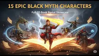 15 Epic Black Myth Characters in 3D | Wukong, Bosses & Beasts Rise from Magical Book (4K Fantasy)