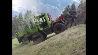In steilem Gelände mit MB Trac