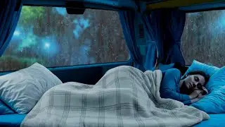 Heavy Rain & Thunderstorm in a Cozy Car ⛈️ASMR Sounds For Deep Sleep & Stress Relief