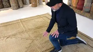 Fine Antique Persian Ghom Beige and Brown Handwoven Wool Rug BB5771