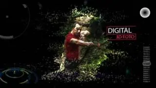 Particles line up into 3d photo with trap code Form full HD