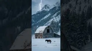 Black hair, Lightning , hours snowfall ❄️ view