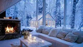 Relaxing Piano Christmas Music with Snowfall Ambience for Cozy Winter Night