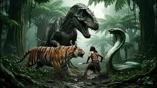 4 Million Years Ago: The Indian Warrior vs Tiger, Snake & Dinosaur | Cinematic Prehistoric Battle