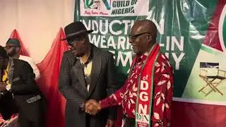 Mavin Grandpa Present Induction Plaques  To First Set Of Fellows Of Directors Guild Of Nigeria (DGN)