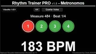 Metronome 183 BPM (Unaccented Beats)
