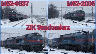 Duet M62-0837 + M62-2006 ZIK Sandomierz ze składem kontenerów [Łódź Chojny][Opis].