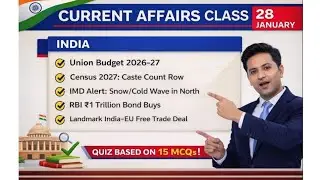 Daily Current Affairs MCQs | 28 January 2026 | UPSC, SSC, Banking, PCS | English + Hindi