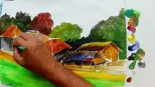 how to acrylic painting step by step for beginners landscape