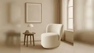 Review: Poltrona Org&acirc;nica Redonda Linho Luxo Bege Moderna Confort&aacute;vel Design P/ Sala Espera Re...