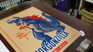 Gorgonzilla Siebdruck rot