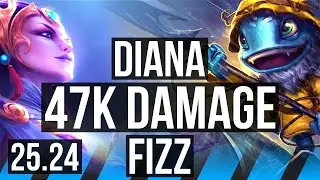 DIANA vs FIZZ (MID) | 47K damage | KR Diamond | 25.24