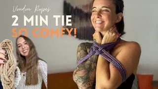 Woven Neck Hug. Simple Shibari Tie