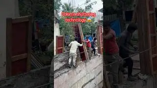 Column shuttering construction hard work carpenter #shorts ##stone #construction #building #shorts