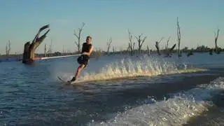 gimp on a slalom waterski 1. a/k leg a/e arm amputee.MP4