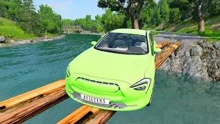 Cars vs Log Bridge - BeamNG.drive I Ayieeeks Gaming