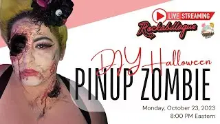 How to Become a Pinup Zombie Halloween Makeup Look with Pinup Miami - Rockabillaque LIVE Session