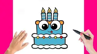 How To Draw An Easy Cake - Step By Step Drawing tutorial