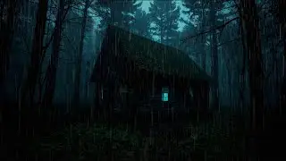 Abandoned Forest Cabin Rain 🌧 | Extreme Dark Horror Rain Ambience in the Woods