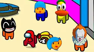 Among Us dancing after killing Pocoyo (Pocoyo) Among Us Pocoyo distraction dance animation