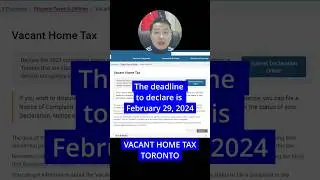 Vacant Home Tax TORONTO Reminder #torontorealestate