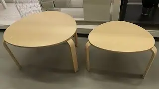 IKEA SVALSTA NESTING TABLES SET OF 2 BIRCH VENEER CLOSER LOOK IKEA FURNITURE SHOPPING REVIEWS