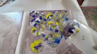 Winter Flower. Abstract art. Condom, acrylic