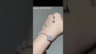 Custom Van Cleef Arpels Vintage Alhambra Necklace And Bracelet 18K White Gold Pave With Diamond