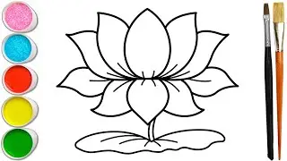 Lotus Drawing | How to draw a Lotus flower step by step | Lotus drawing very easy | Flower drawing