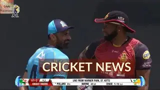 [news] Kieron Pollard protests silently by taking non-striker's guard