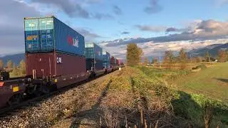 Triple Header!!! CN 111 Intermodal Train @ Matsqui BC Canada 22OCT25 ES44AC 3916 Leading