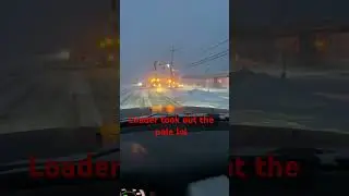 Loader swipes pole and looses power #viral #accident #nopower