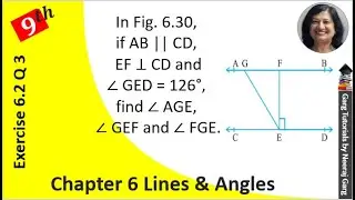 In Fig. 6.30 if AB || CD EF is perpendicular to CD and GED = 126&deg;, find AGE, GEF and FGE.