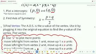 6.1 Graphing Quadratics in Factored Form