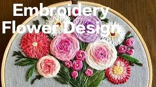 4 Safety pin Hand embroidery flower idea | Quick & easy Safety pin Embroidery ideas for beginners