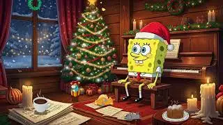 SpongeBob's Christmas Piano Session 🎄 Lofi Christmas Beats for Relax ☕ Calm Lofi for Focus & Relax