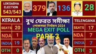 MEGA EXIT POLL//দেশের 543 আসনের বুথ ফেরত সমীক্ষা। লোকসভা নির্বাচন 2024। পরিবর্তন নাকি প্রত্যাবর্তন