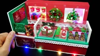 DIY Miniature Realistic Board shop - Christmas Dessert shop decor !