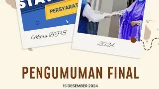 Pengumuman Final Calon Mitra BPS 2024 - 15 Desember 2024 | #bps #bps2023 #mitrabps #loker