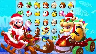 Santa Bowser vs Santa Mario in Mario Kart Tour (All Holiday Characters)