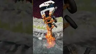 Cement Mixer Truck vs Giant Red Water Pit - BeamNG.drive  #beamngdrive  #beamng #beamngcarcrash